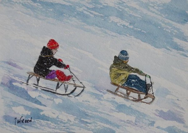 Картина катаемся на санях