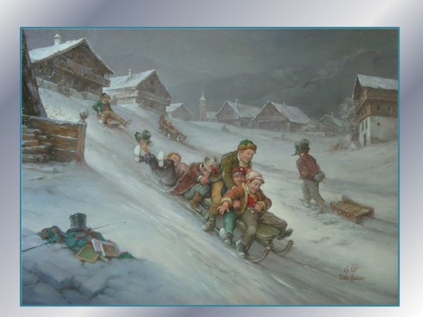 Зимние горки на санках