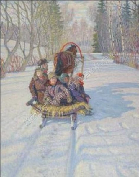 Дети на санках Богданов Бельский