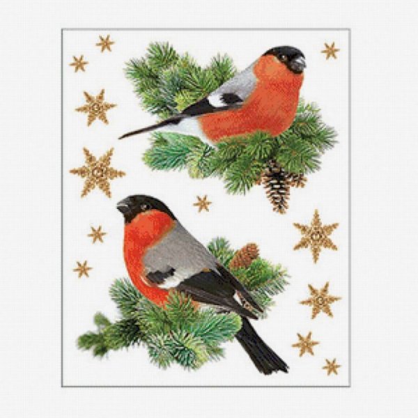 Снегирь на прозрачном фоне