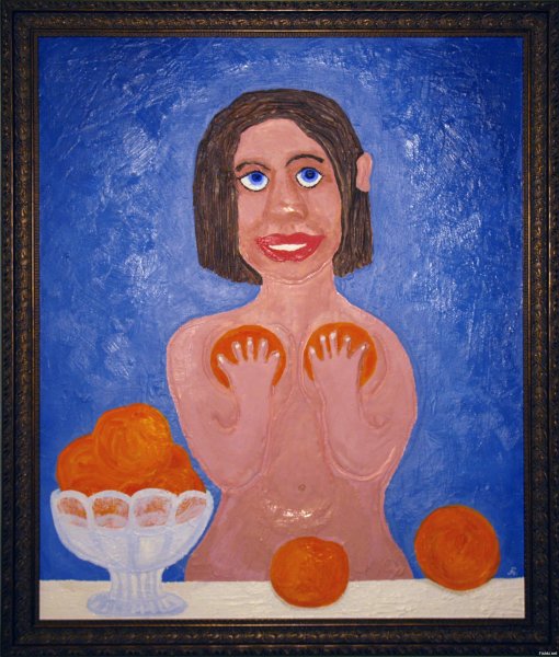 Картина женщина с персиками