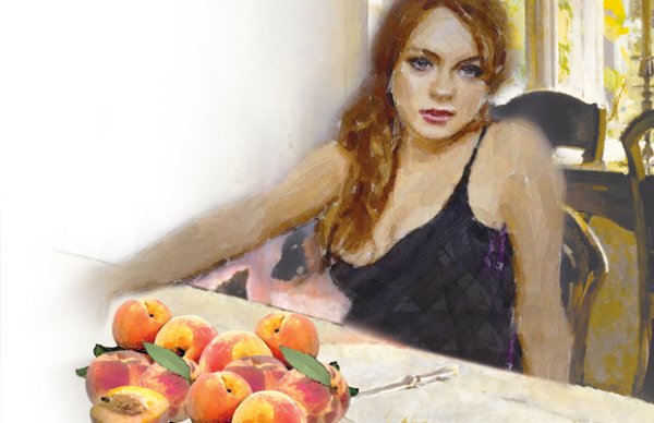 Женщина с персиками