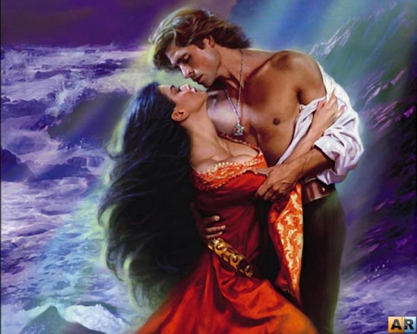 Мужчина и женщина на закате