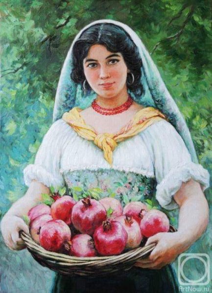 Девушка с гранатами живопись