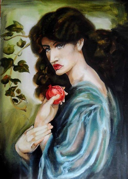 Девушка с гранатами живопись