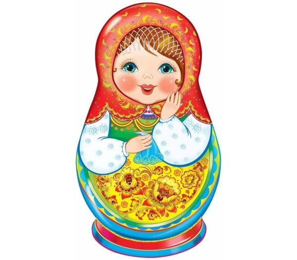 • ФМ-14320 плакат вырубной а4. Матрёшка (с блестками в лаке)