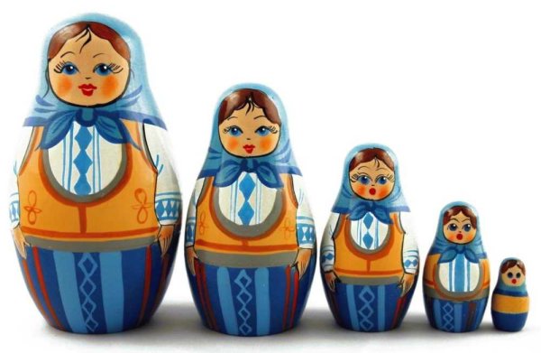 Матрешка на белом фоне