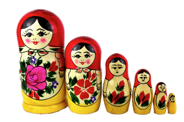 Матрешка на прозрачном фоне