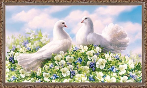 Гобелен голуби