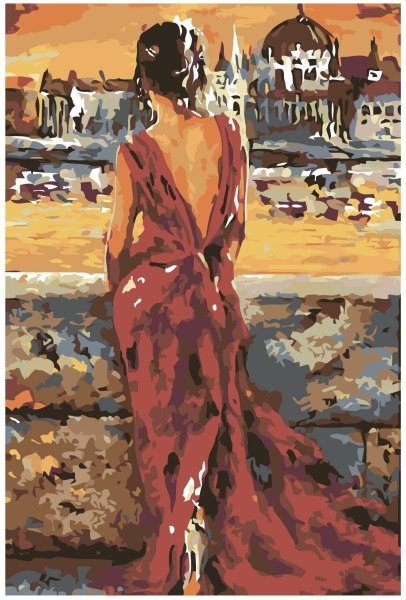 Арты девушек красные