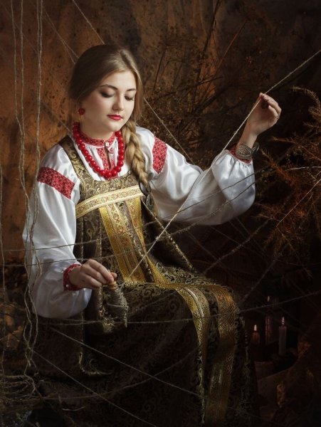 Милорадович Сергей Дмитриевич русская Боярышня за прялкой