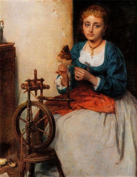 Девочка с прялкой