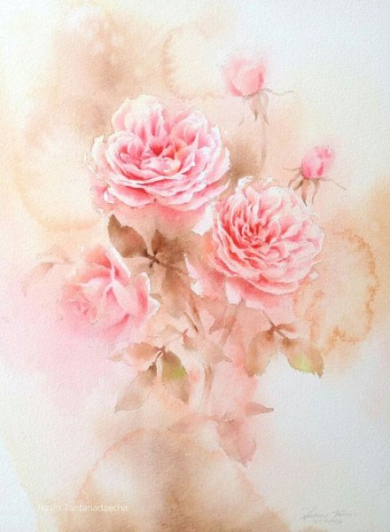 Рэйчел МАКНОТОН акварель гортензии