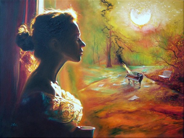 Художник Wlodzimierz Kuklinski 2 осень и женщина