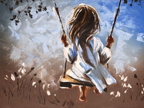 Красивая девушка художница