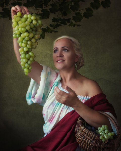 Фотосессия с виноградом