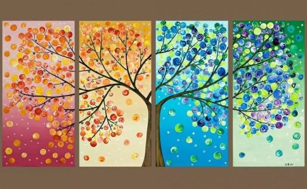 4сезона дерево триптих