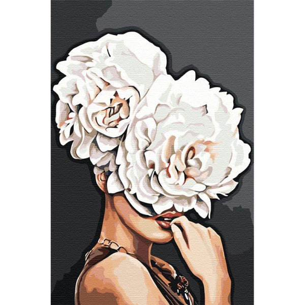 Девушка с пионами живопись