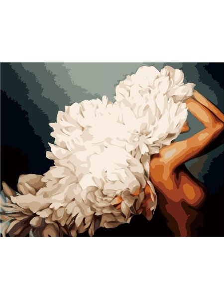 Брюнетка с цветами