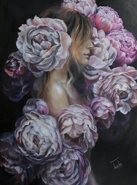 Девушка с пионом