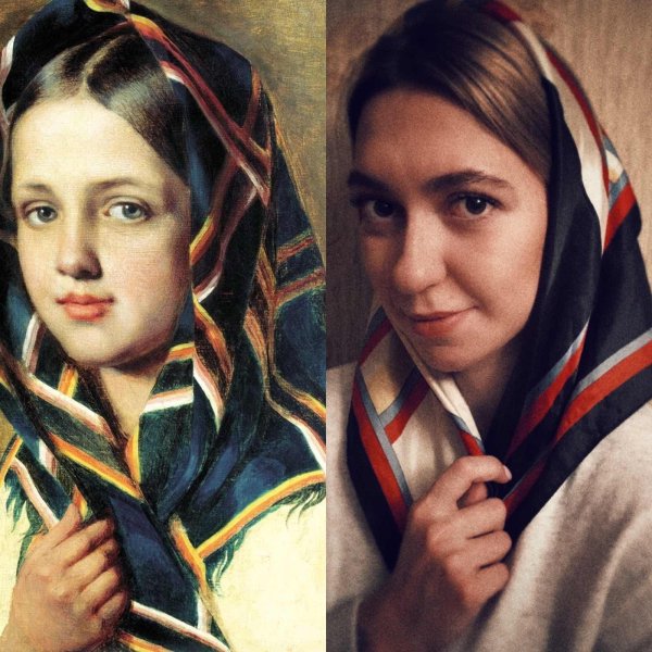 Алексей Венецианов девушка в платке
