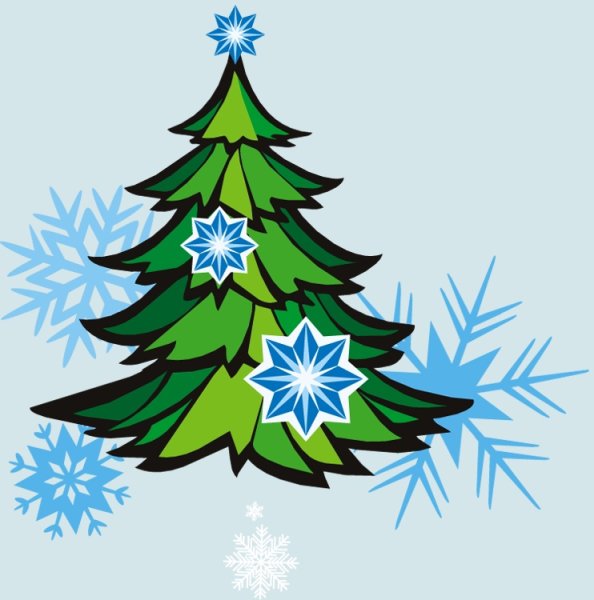 Наряженная елка мультяшная