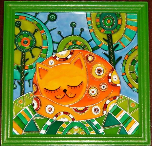 Подсолнух Тиффани витраж