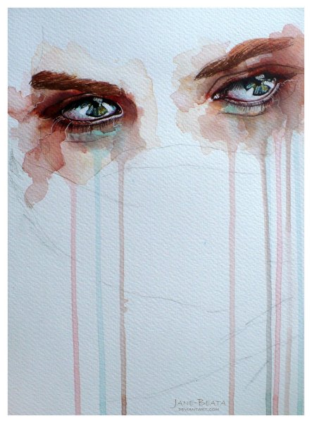 Грустная девушка рисунок