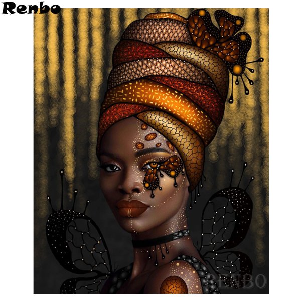 Алмазная мозаика африканка в тюрбане