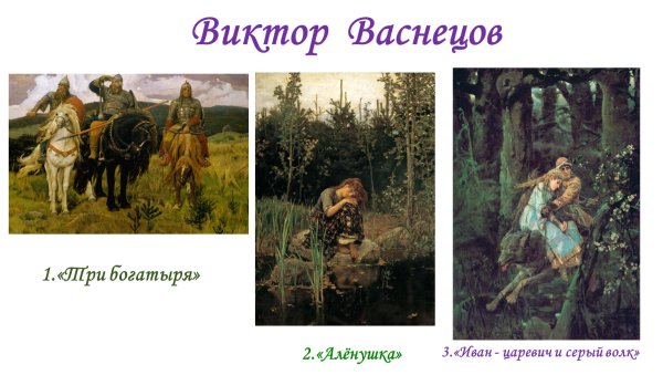 Картины Виктора Васнецова 3 класс