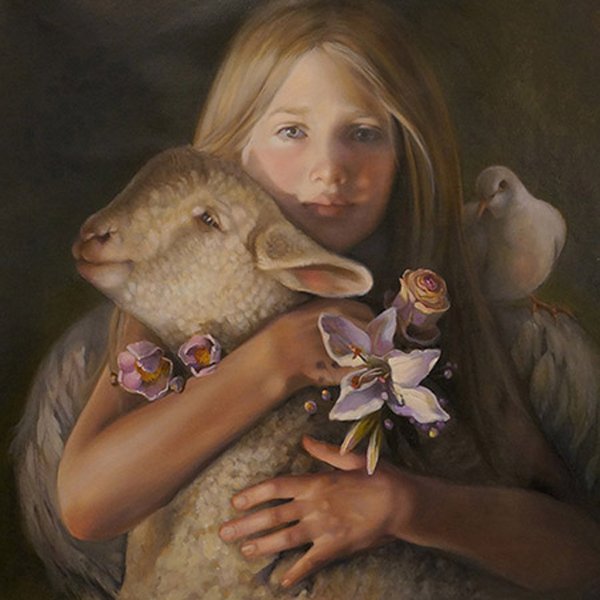 Картина дама с козочкой
