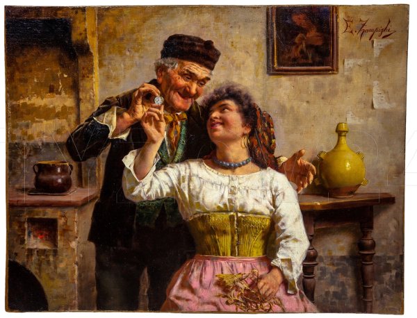 Eugenio Zampighi (1859-1944) old couple