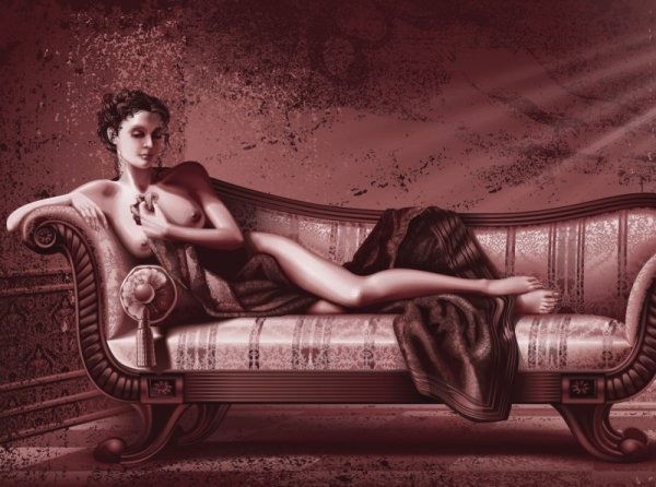 Картина дама на диване
