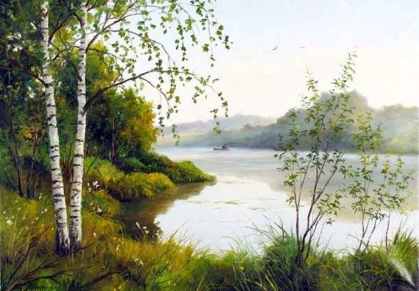 Картины пейзажи Сергей Курицын река