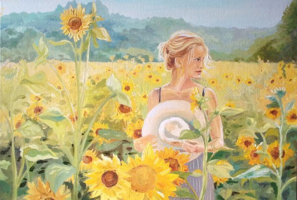 Дама с подсолнухами в живописи