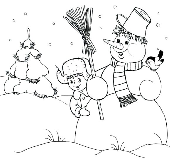 Раскраски на тему зима