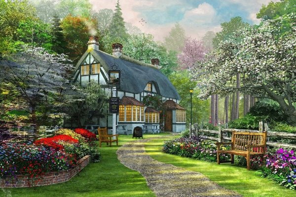 Dominic Davison картины сад