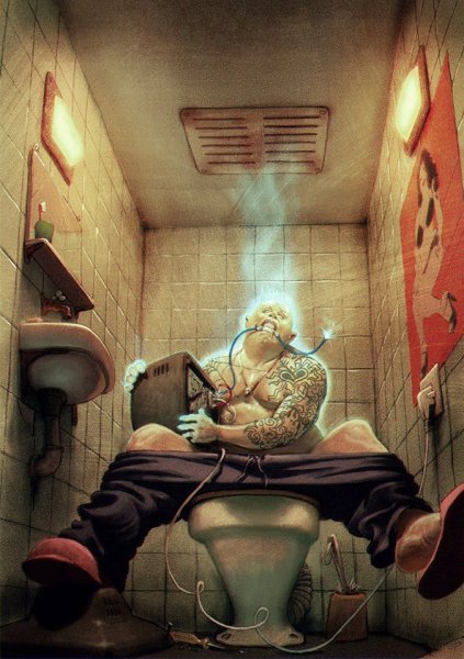 Картина на унитазе