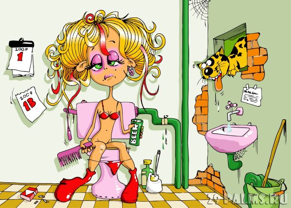 Баба унитаз карикатура