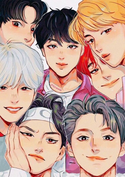 Группа БТС аниме