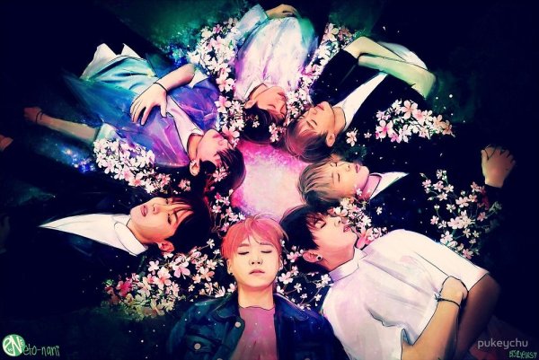 Группа БТС С цветами