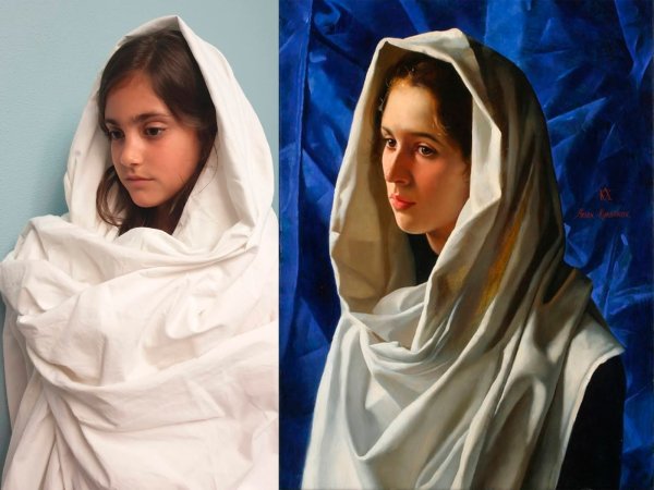 Шарф развивается на ветру