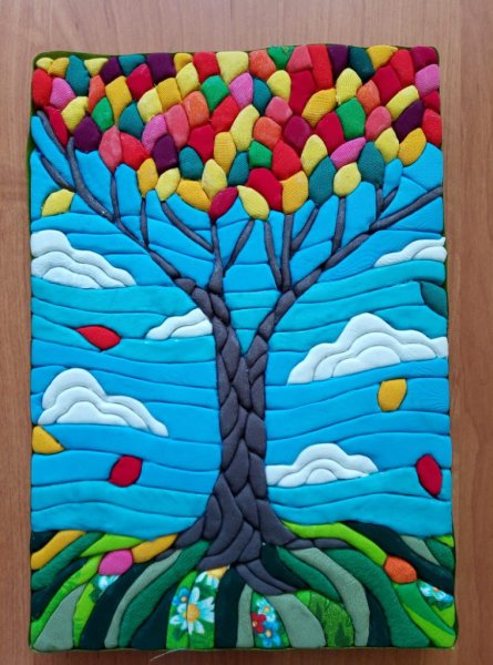 Панно из пластилина для детей