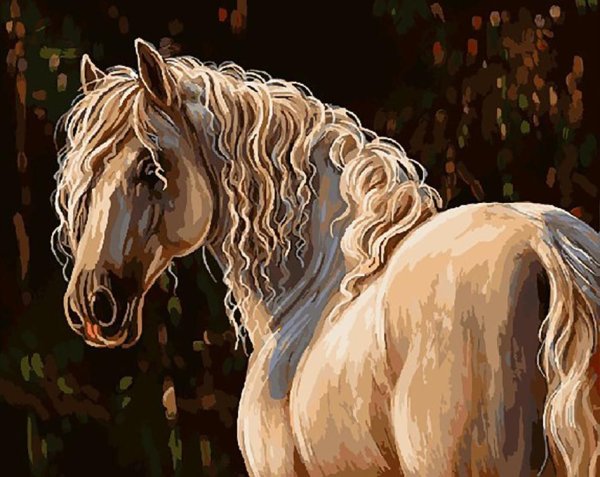 Лошадь с кудрявой гривой