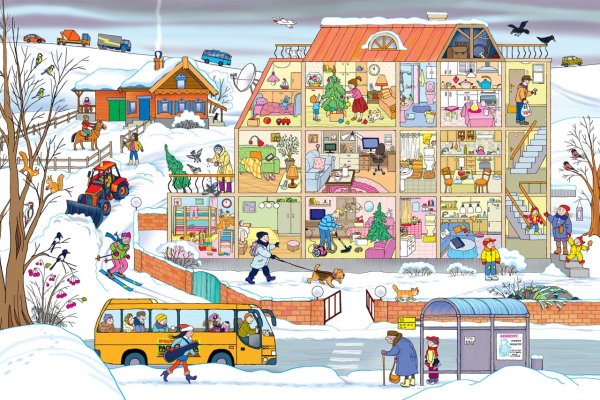 Зима в городе для детей