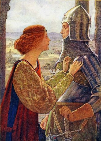 Рыцарь и дама сердца Прерафаэлиты