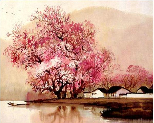 Японская живопись акварелью