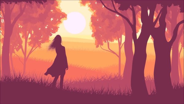 Силуэт женщины прямо