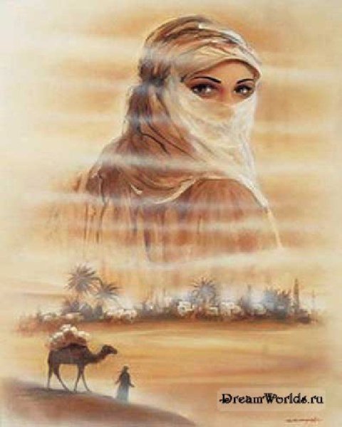 Восточная женщина в пустыне