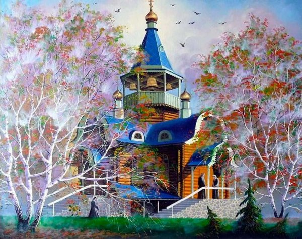 Картина по номерам «Церковь и голуби», gx24746